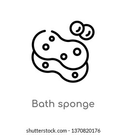 outline bath sponge vector icon. isolated black simple line element illustration from beauty concept. editable vector stroke bath sponge icon on white background