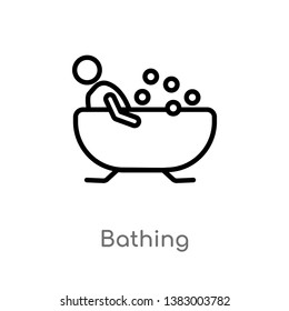 Outline Bathing Vector Icon Isolated Black Stock Vector (Royalty Free ...