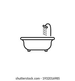 Outline Bathtub Icon Design Illustration