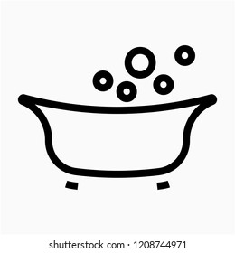 Outline bathtub pixel perfect vector icon