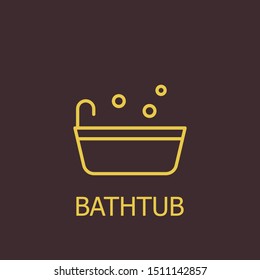 Outline bathtub vector icon. Bathtub illustration for web, mobile apps, design. Bathtub vector symbol.