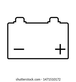 Outline battery with  charge icon. Simple vector isolated on white background