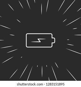 Outline battery icon, illustrated icon for modern web and mobile design, simple and minimal symbol of battery