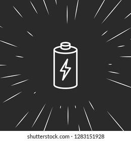 Outline battery icon, illustrated icon for modern web and mobile design, simple and minimal symbol of battery