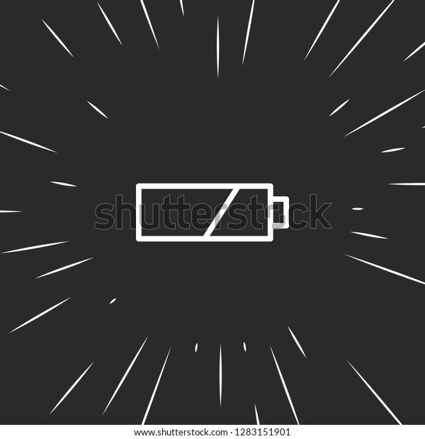 Outline battery\
icon, illustrated icon for modern web and mobile design, simple and\
minimal symbol of\
battery
