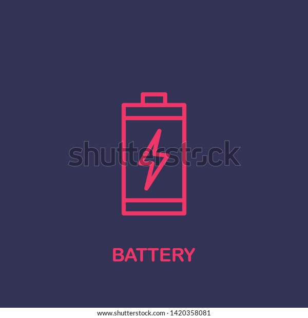 Outline battery icon.battery vector illustration.\
Symbol for web and\
mobile