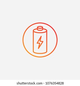 Outline battery icon.gradient illustration  vector,energy sign symbol