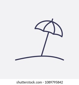 Outline beach icon illustration,vector summer sign,umbrella symbol