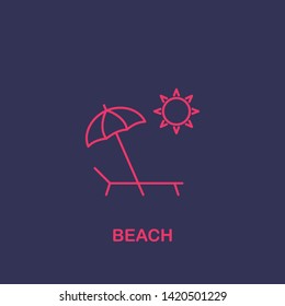 Outline beach icon.beach vector illustration. Symbol for web and mobile