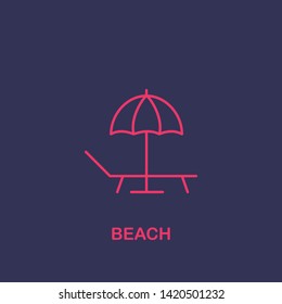 Outline beach icon.beach vector illustration. Symbol for web and mobile