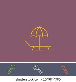 Outline beach icon.Best beach vector, illustrated icon for modern web and mobile design.Bonus broken key symbol