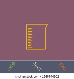 Outline beaker icon.Best beaker vector, illustrated icon for modern web and mobile design.Bonus broken key symbol