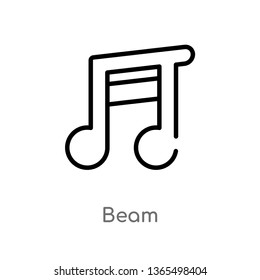 outline beam vector icon. isolated black simple line element illustration from music and media concept. editable vector stroke beam icon on white background