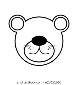 outline bear head animal