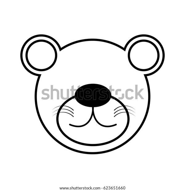 Outline Bear Head Animal Stock Vector (Royalty Free) 623651660