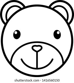 Outline bear head icon. Simple vector illustration.