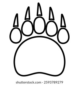 Outline bear paw print isolated