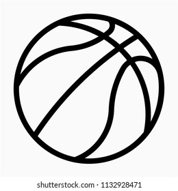 Outline Beautiful Baketball Ball Vector Icon