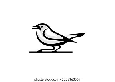 Outline Beautiful Bird Animal Logotype