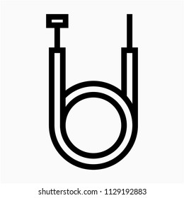 Outline beautiful brake cable vector icon