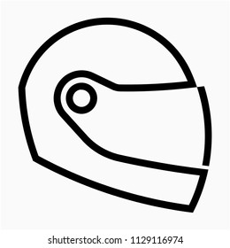 Outline beautiful helmet vector icon