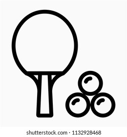 outline beautiful ping pong ball vector icon