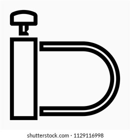 Outline beautiful Wheel Lock vector icon