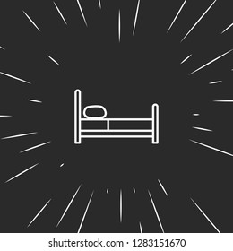 Outline bed icon, illustrated icon for modern web and mobile design, simple and minimal symbol of bed