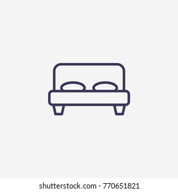 Outline bed icon illustration vector symbol 