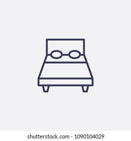 Outline bed icon illustration,vector hotel  sign symbol