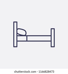 Outline bed icon illustration,vector sleep sign symbol