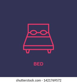 Outline bed icon.bed vector illustration. Symbol for web and mobile