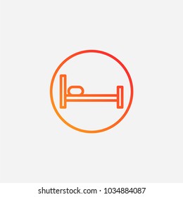 Outline bed icon.gradient illustration isolated vector sign symbol
