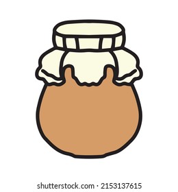 Outline bee element decoration. vector illustration