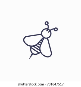 Outline bee  icon illustration vector symbol