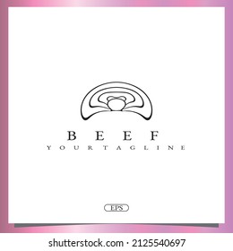 outline beef  logo premium elegant template vector eps 10