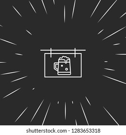 Outline beer billboard icon, illustrated icon for modern web and mobile design, simple and minimal symbol of beer billboard
