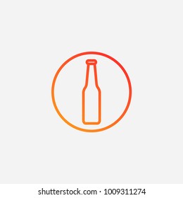 Outline beer bottle icon. gradient illustration isolated vector sign symbol