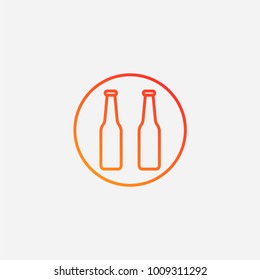 Outline beer bottle icon. gradient illustration isolated vector sign symbol