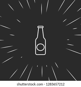 Outline beer bottle icon, illustrated icon for modern web and mobile design, simple and minimal symbol of beer bottle