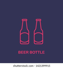 Outline beer bottle icon.beer bottle vector illustration. Symbol for web and mobile
