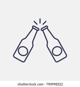 Outline beer bottle toast icon illustration isolated vector sign symbol