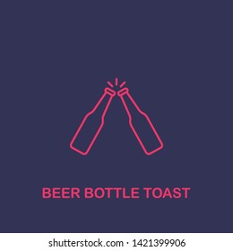 Outline beer bottle toast icon.beer bottle toast vector illustration. Symbol for web and mobile