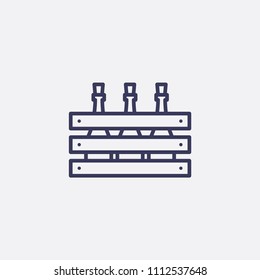 Outline beer in box icon illustration,vector bottle sign symbol