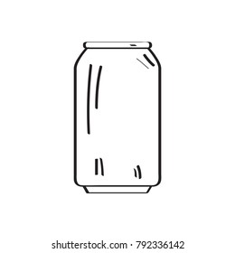 Outline of a beer can, Vector illustration