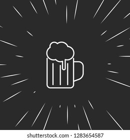 Outline beer icon, illustrated icon for modern web and mobile design, simple and minimal symbol of beer