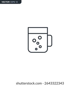 Outline beer mug icon in minimalist style with foam. Ideal for pub menus, Oktoberfest graphics, bar signs, brewery branding, and celebration designs. Clean modern linear vector.