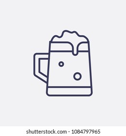 Outline beer mug icon,glass of beer illustration,vector drink alcohol sign,bar symbol
