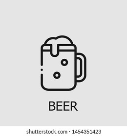 Outline beer vector icon. Beer illustration for web, mobile apps, design. Beer vector symbol.