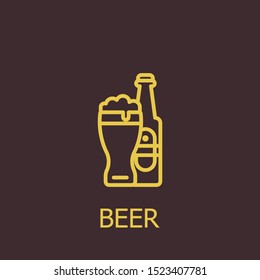 Outline beer vector icon. Beer illustration for web, mobile apps, design. Beer vector symbol.